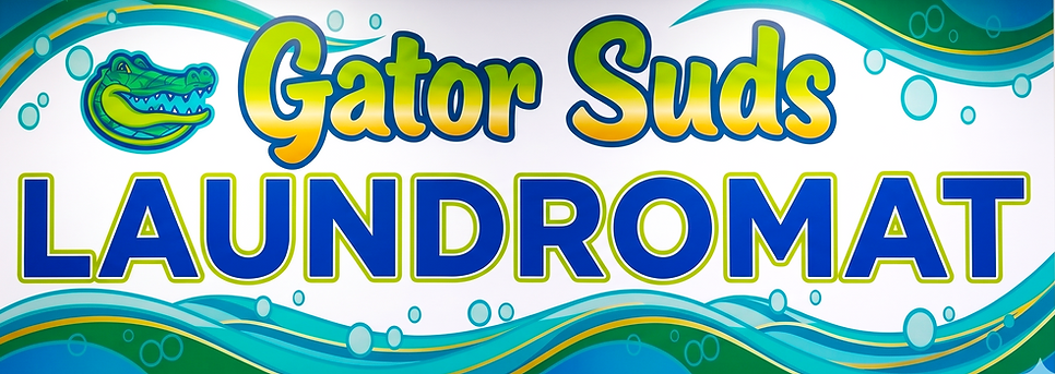 Gator Suds laundromat, Orlando, FL. Gator Suds is a coin and card-reader laundromat. Offers commercial laundry, wash & fold