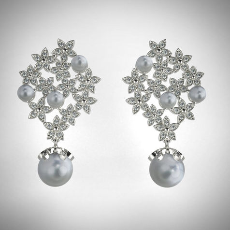 Pearl and Diamond Weddings Earrings
