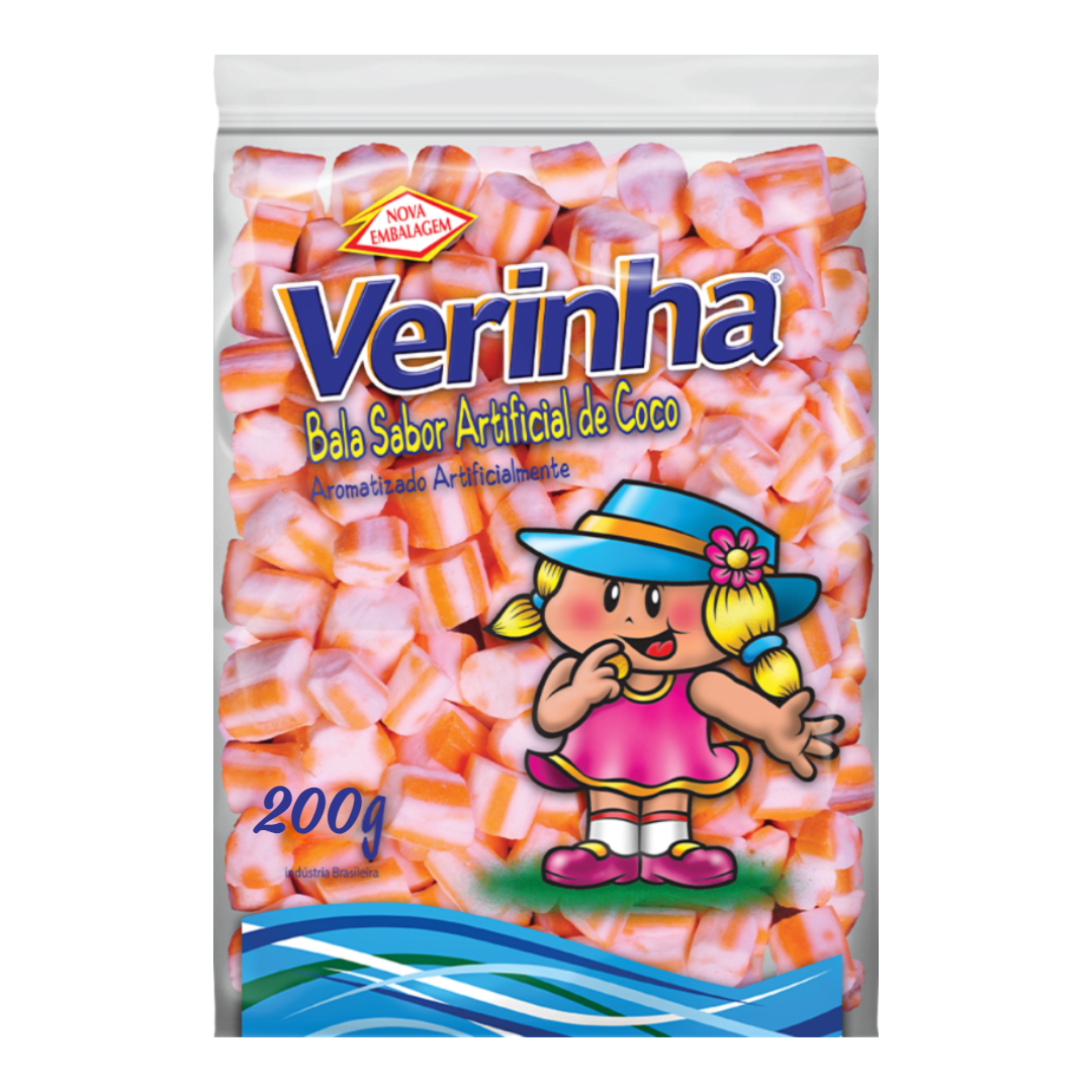 Bala de coco Verinha sabor a Laranja