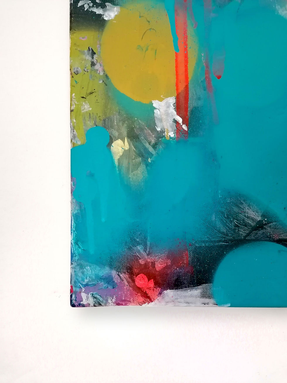 Thumbnail: Turquoise with Dots 16 x 20 in