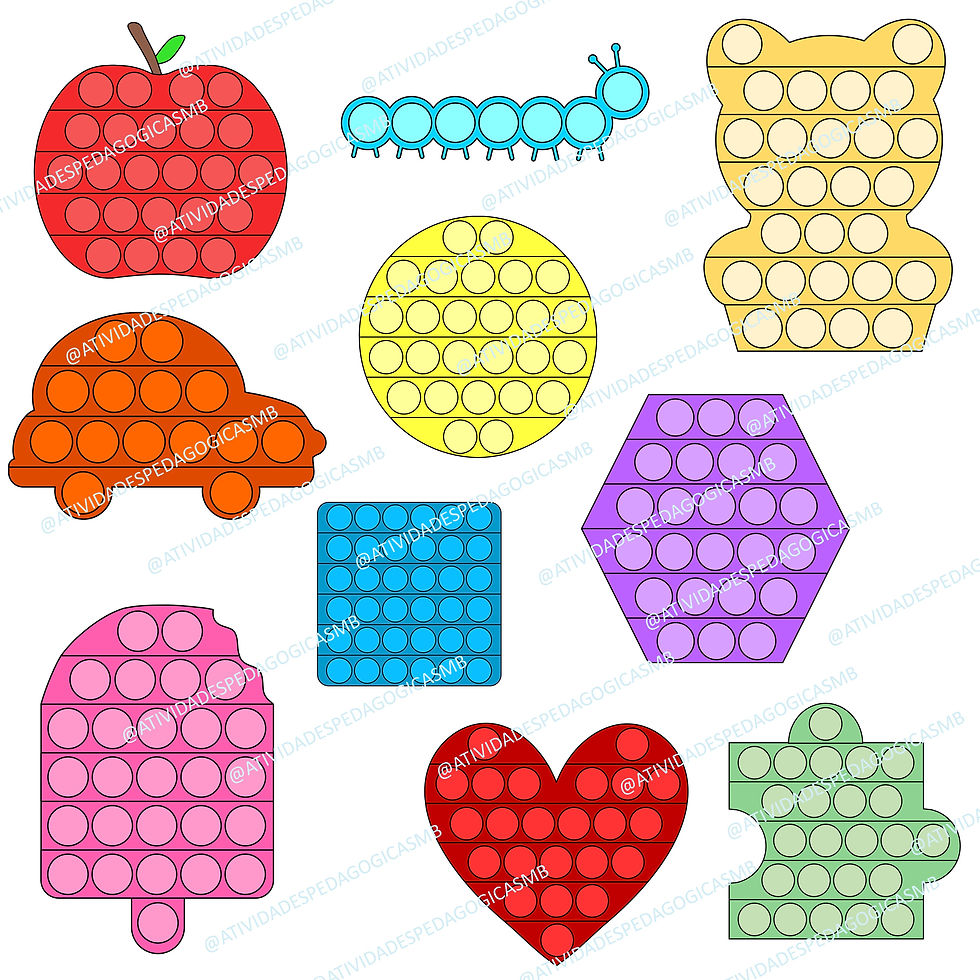 Miniatura: CLIPART pop it - colorido/ p&b