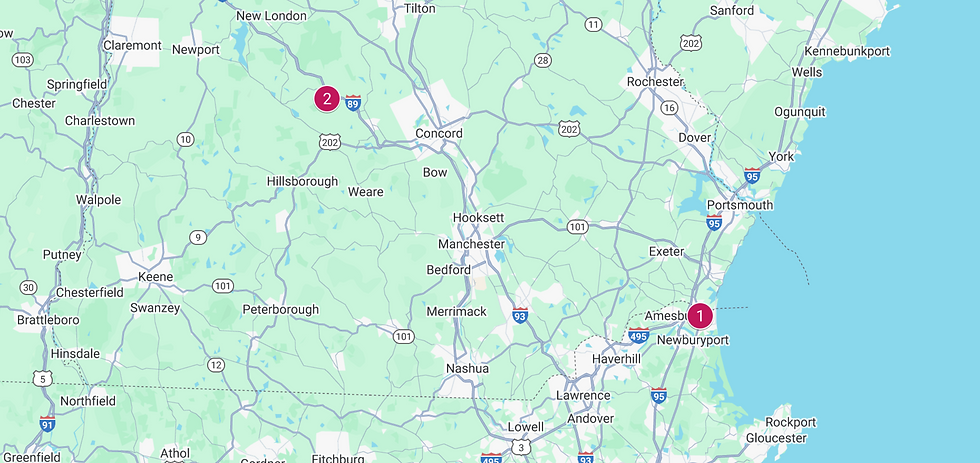 (1) Salisbury, MA                 (2) Warner, NH