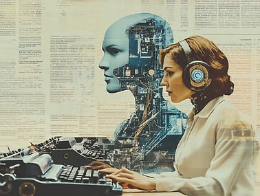 Woman and Humanoid Illustration