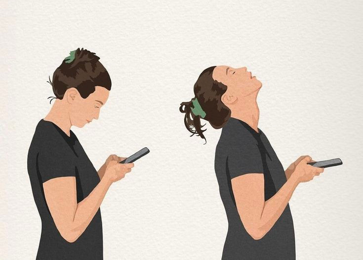 Illustration of a woman on a cell phone, stressed