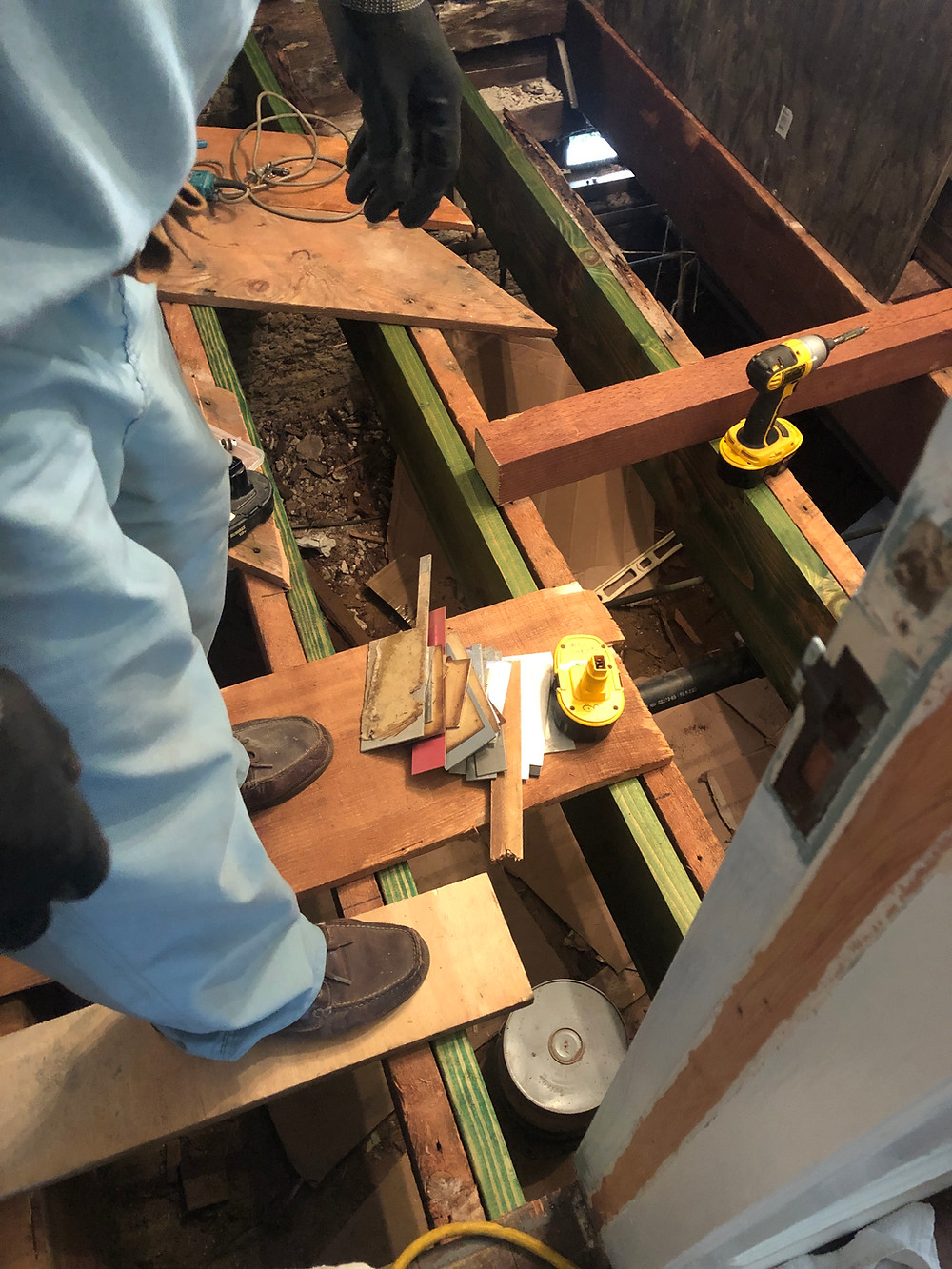 Master Bathroom Renovation from early 2020 right before the pandemic hit. Sub-flooring gone and extensive plumbing work done before sealing up the floors happened. Many steps in the redesign of a bathroom, I learned a lot.