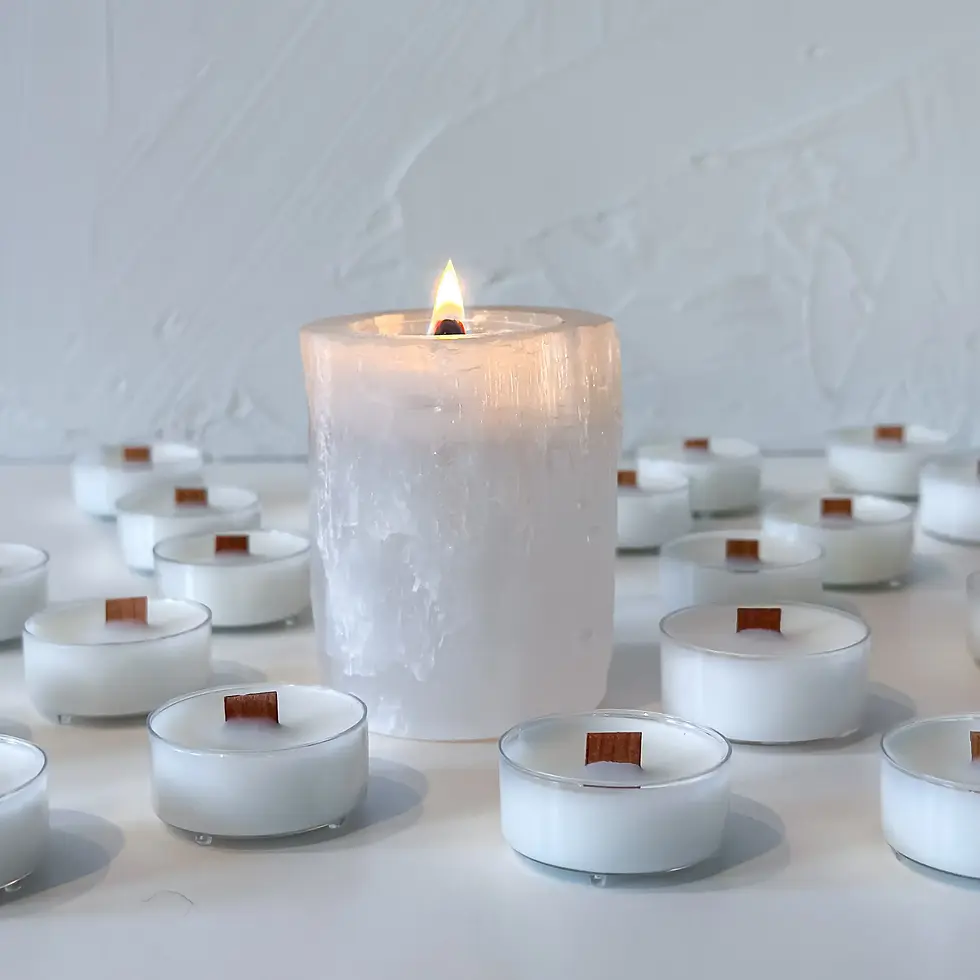 Thumbnail: Lit tea light candles from the Scent Discovery Set glowing warmly in a cozy setting.
