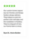 Five-star review from a home builder praising Simply Gutters for custom seamless gutter installation and premium craftsmanship