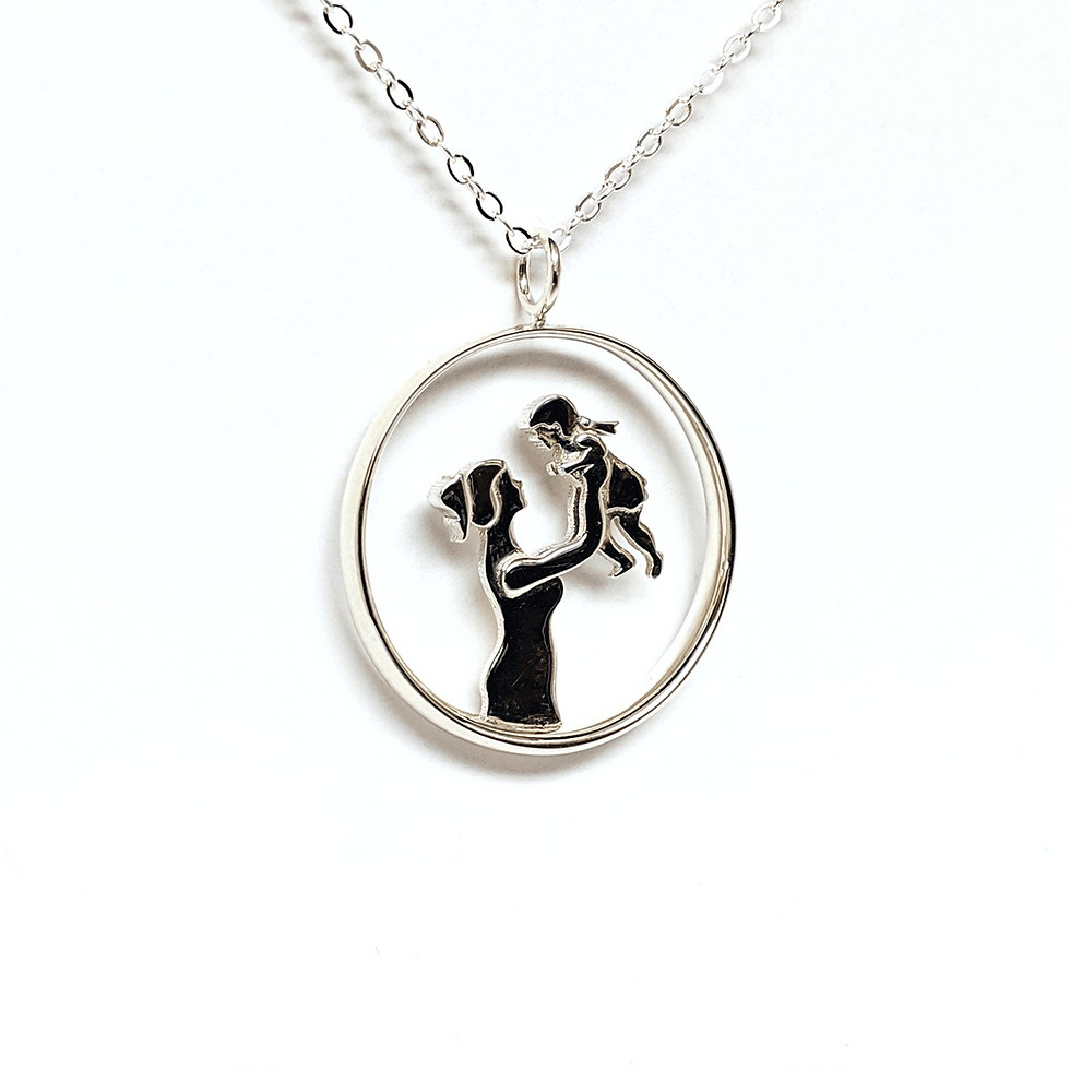 Mother and Daughter (v1) Pendant Necklace - Motherhood Collection