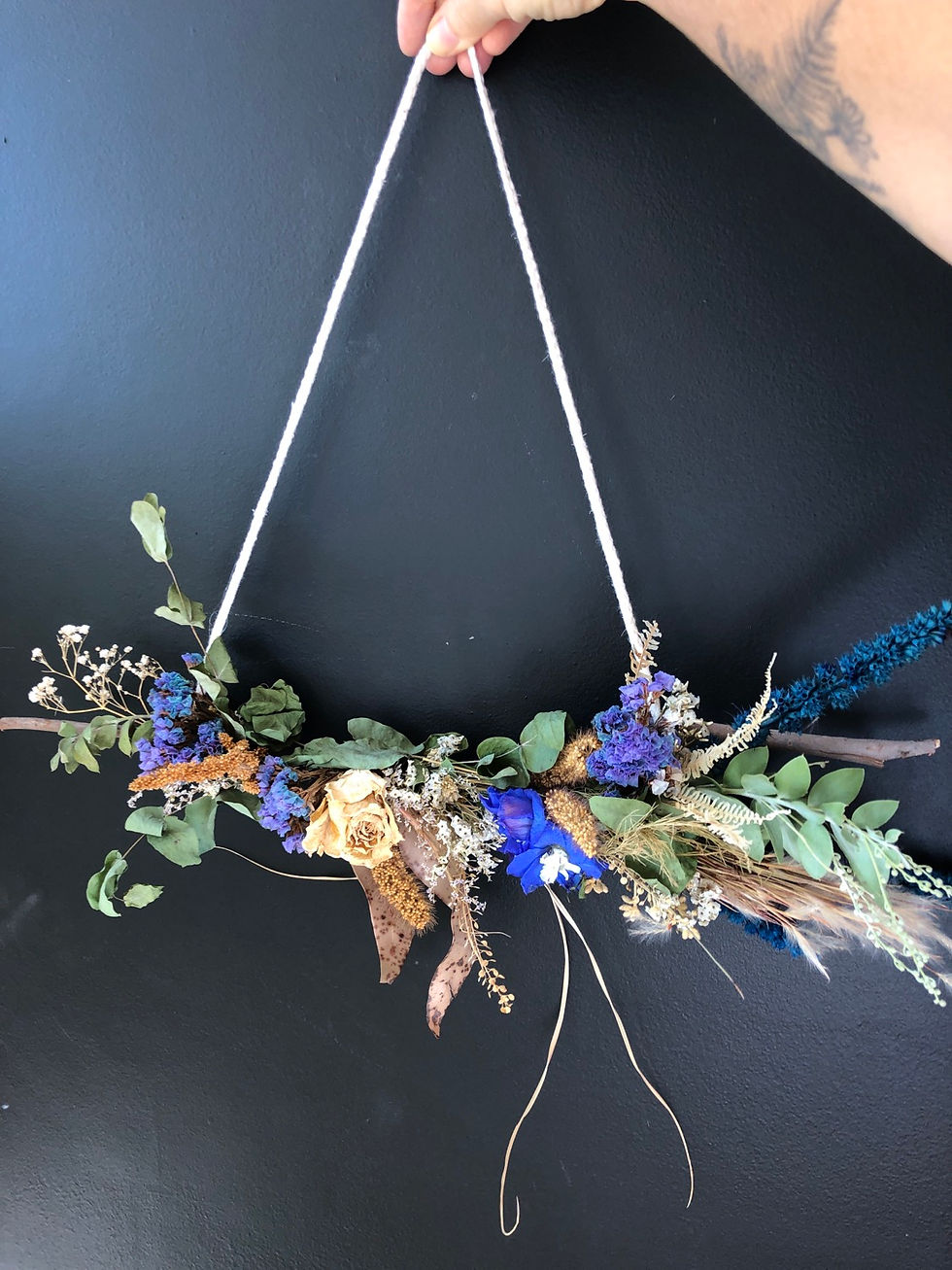 Miniatura: Guirlanda We Plant de flores secas (escolha o tamanho e cores)