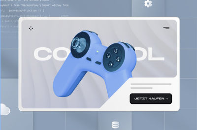 Eine Produktseite für einen Videospiel-Controller.