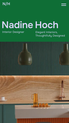 Wix portfolio template for an interior designer showcasing room projects