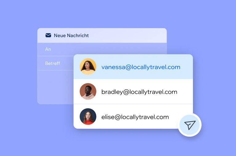 Eine E-Mail, die von einem gehosteten geschäftlichen E-Mail-Konto verfasst wird.