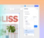 A poster advertising a plant store in Wixel’s editor, with the download menu showing the option to save the poster as a PDF, in its original size.