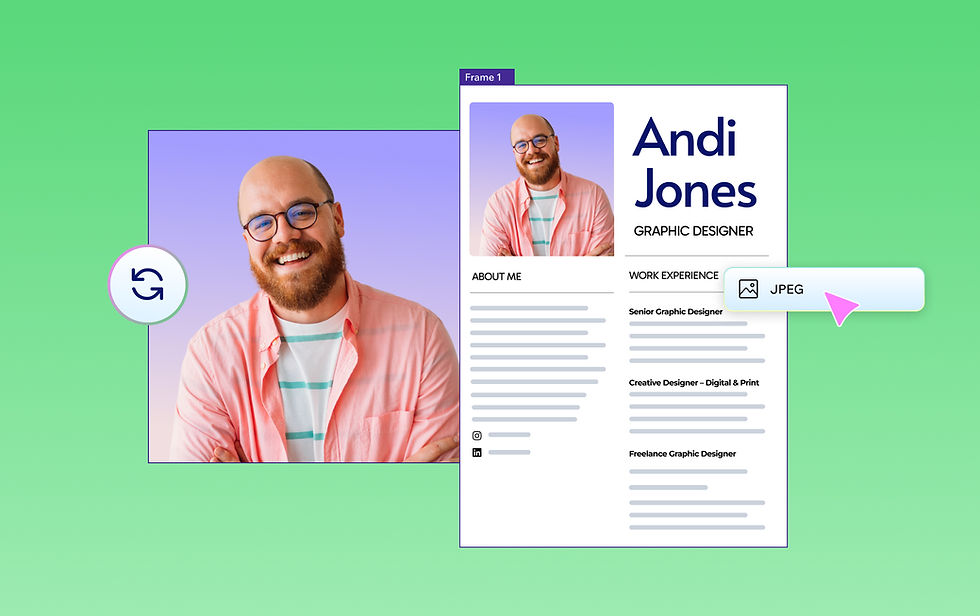 A headshot from a resume being converted to a JPEG file.