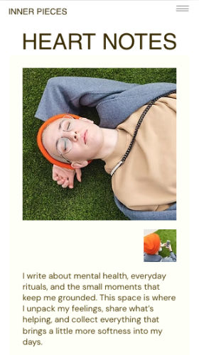 Wix blog template for a mental health and wellness blog