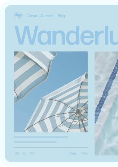 A blog homepage created with Wix.