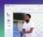 The background remover open with an image of a tennis player, and the background behind him being removed.