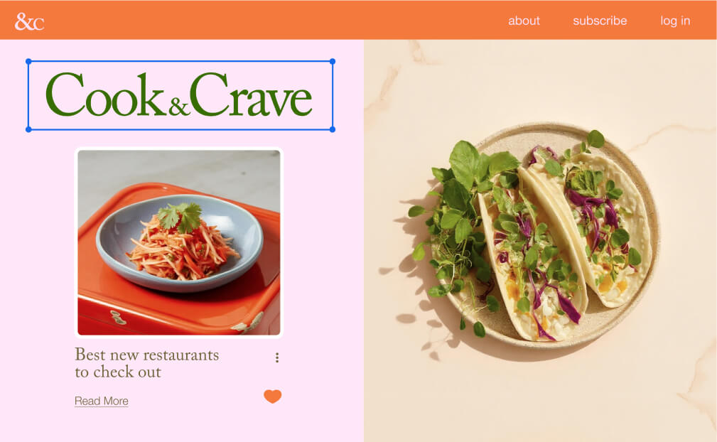 Designing a blog with Wix using the drag and drop editor.