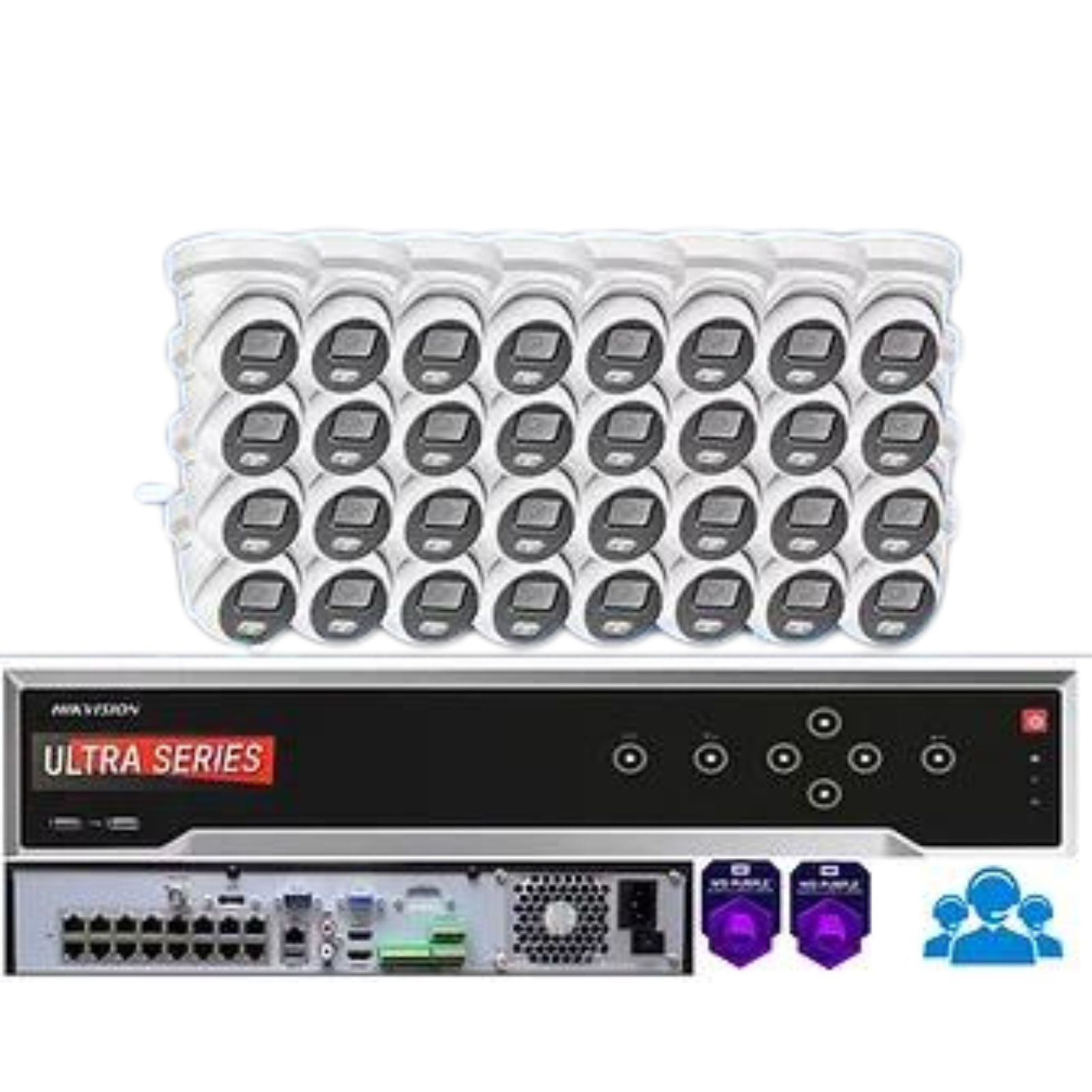 Hikvision 32MP 32CH 16POE AcuSense NVR IP Security Camera System W/4MP Audio Lo