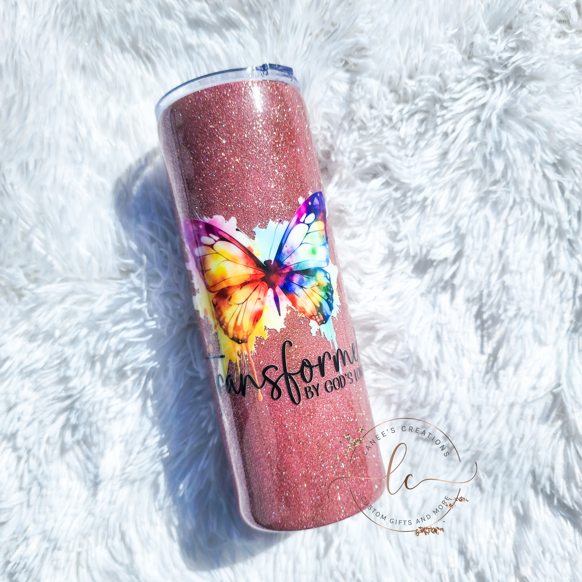 Transformed by God's Love Tumbler - Rose Gold