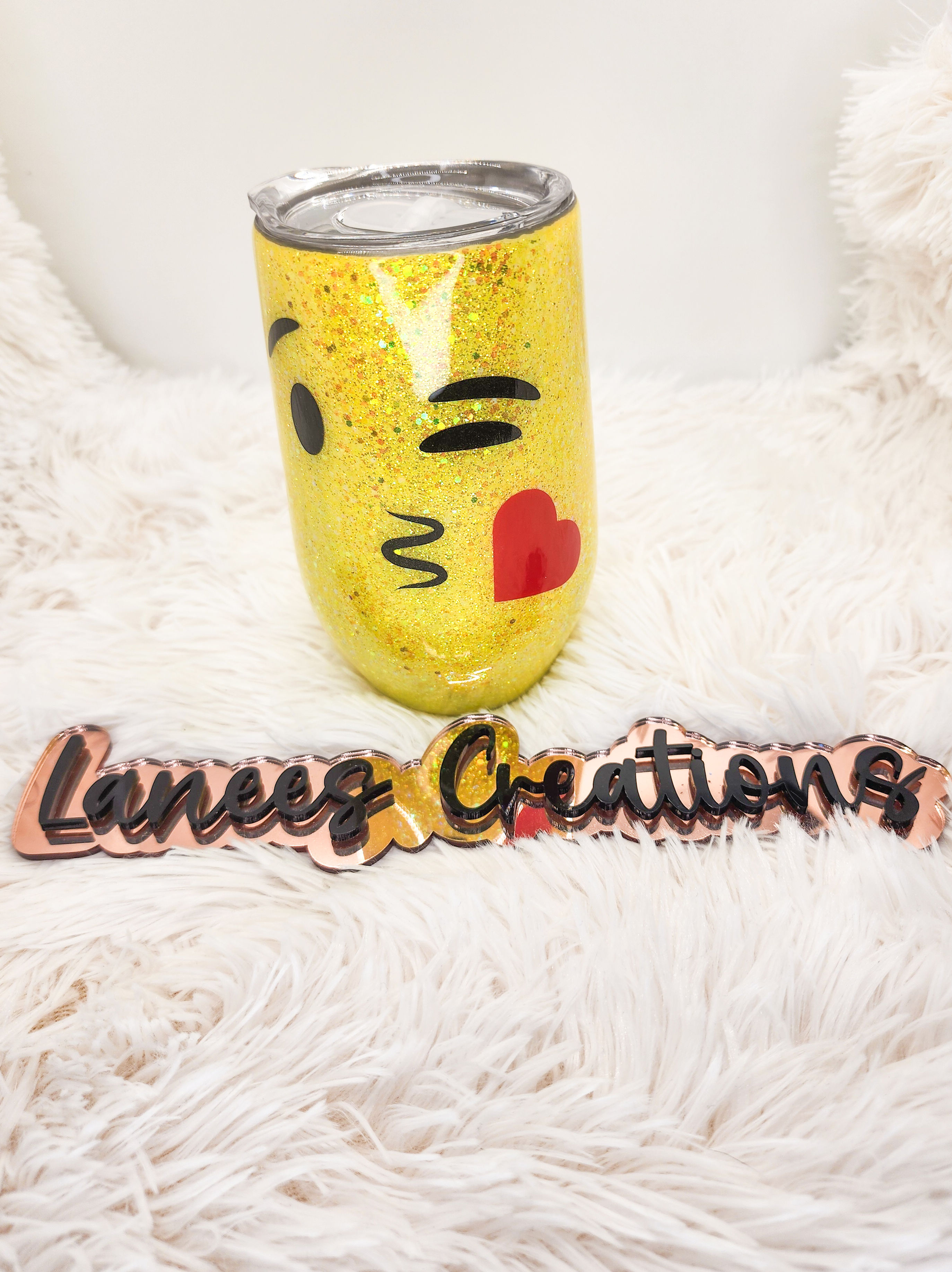 Sparkling Emoji 16oz Wine Tumbler – Double-Walled for Perfect Chill