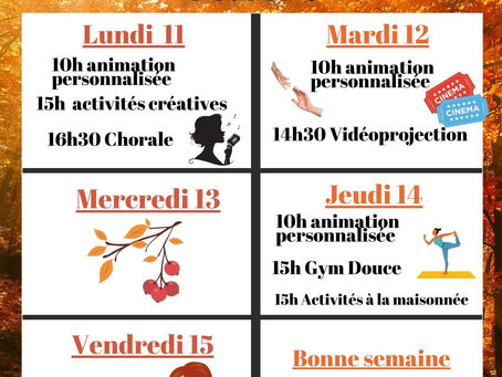Planning des activités