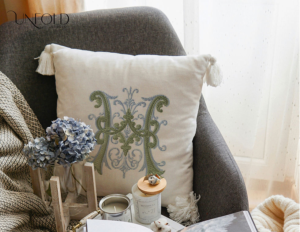 Thumbnail: Embroidered-style decorative letter H with elaborate swirls and scrolls, featuring intricate, flowing designs.