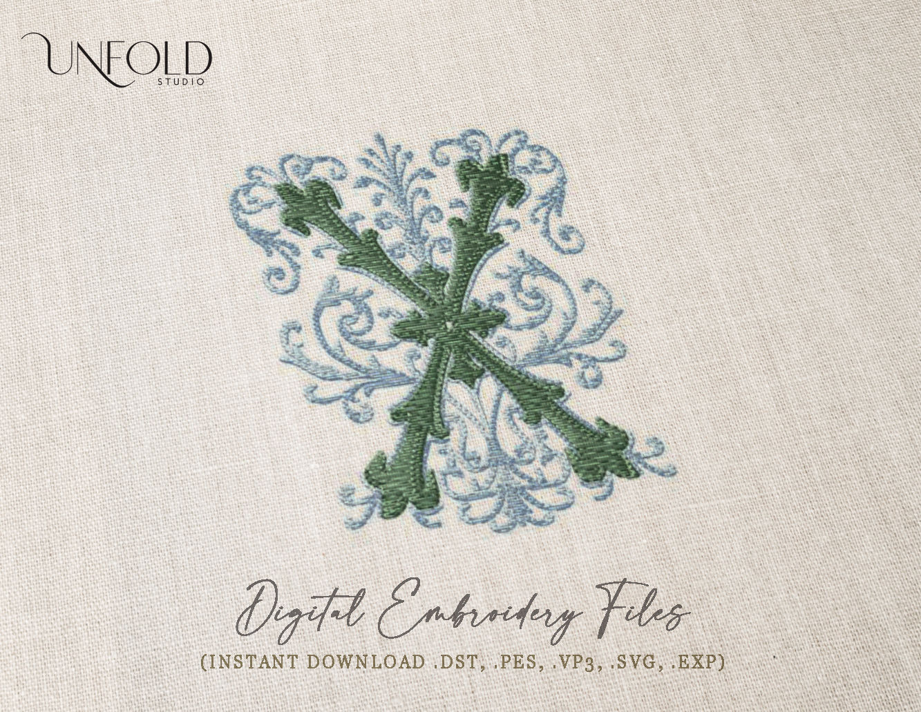 Decorative letter “X” featuring intricate swirls and scrolls, designed for embroidery