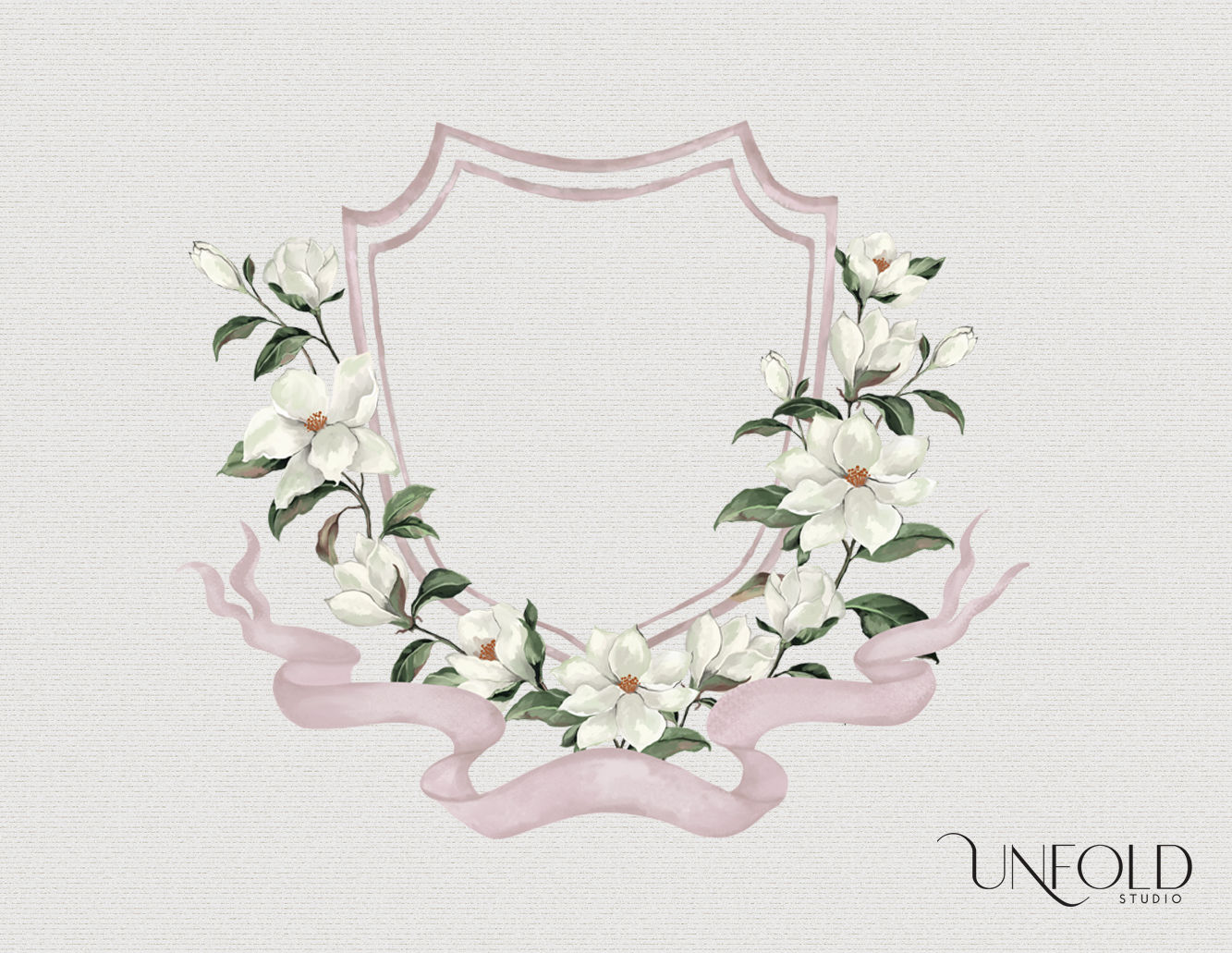Magnolia Floral Crest Design
