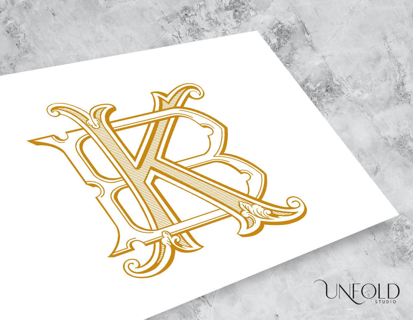 Elegant K and B monogram, classic design