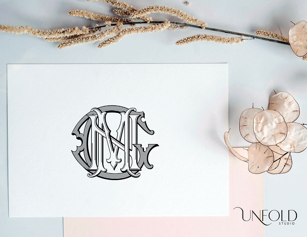 Thumbnail: Elegant interlocking monogram featuring the initials N, G, M in a stylized, overlapping design