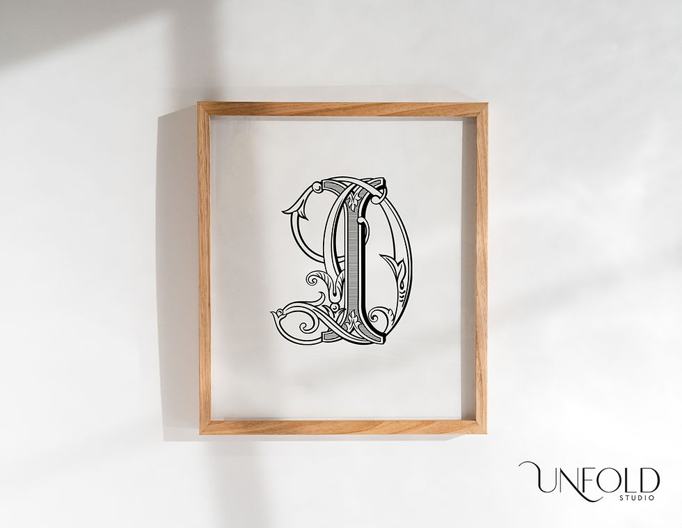Thumbnail: Vintage I and D monogram framed print