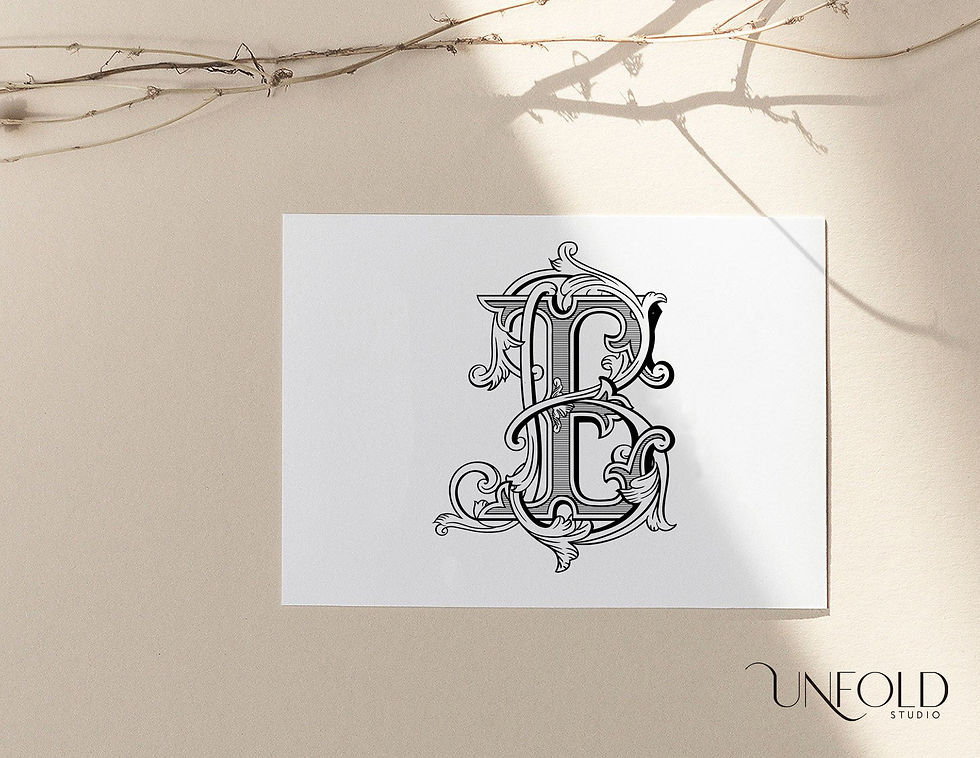 Thumbnail: Vintage BE monogram: elegant letter B design