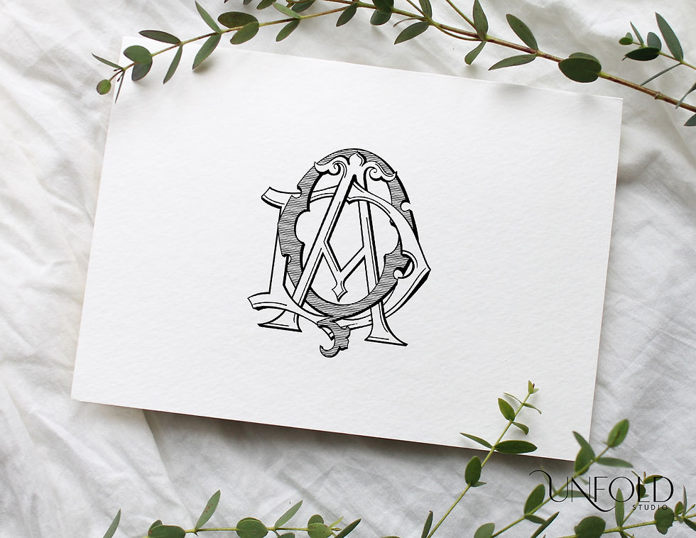 Thumbnail: A, D, Q - 3 Initial Monogram