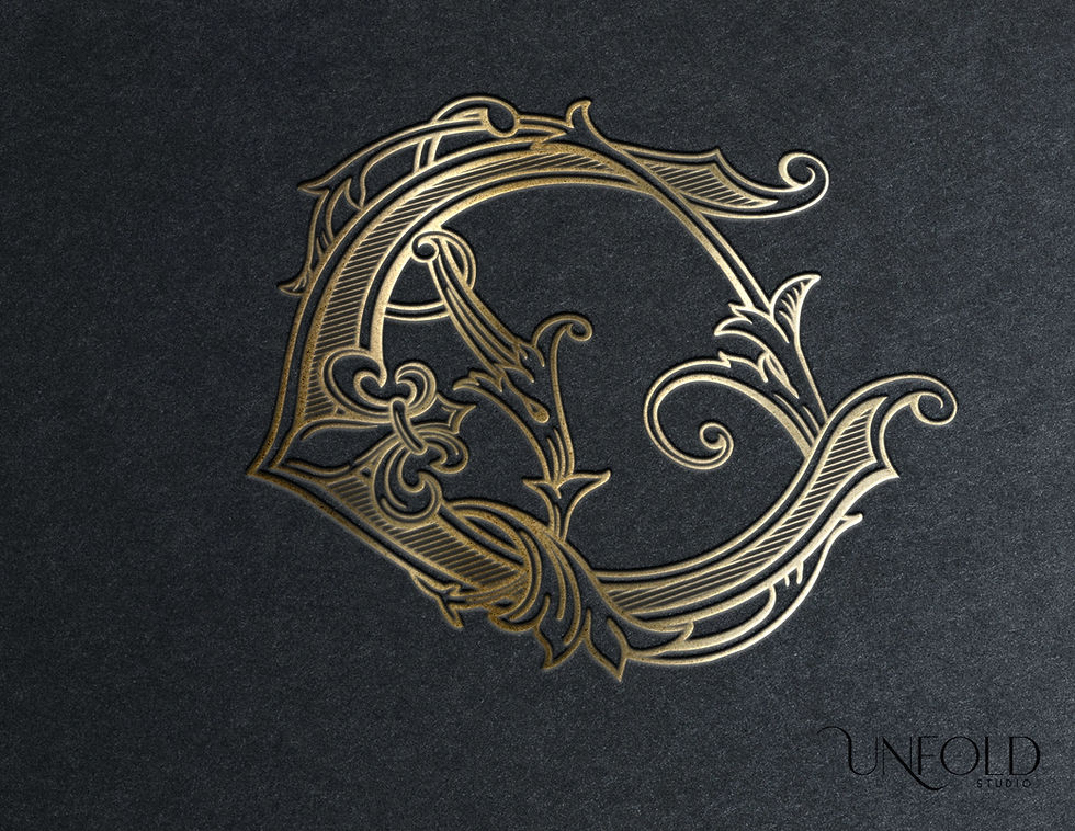 Thumbnail: Gold vintage monogram: CD, ornate design