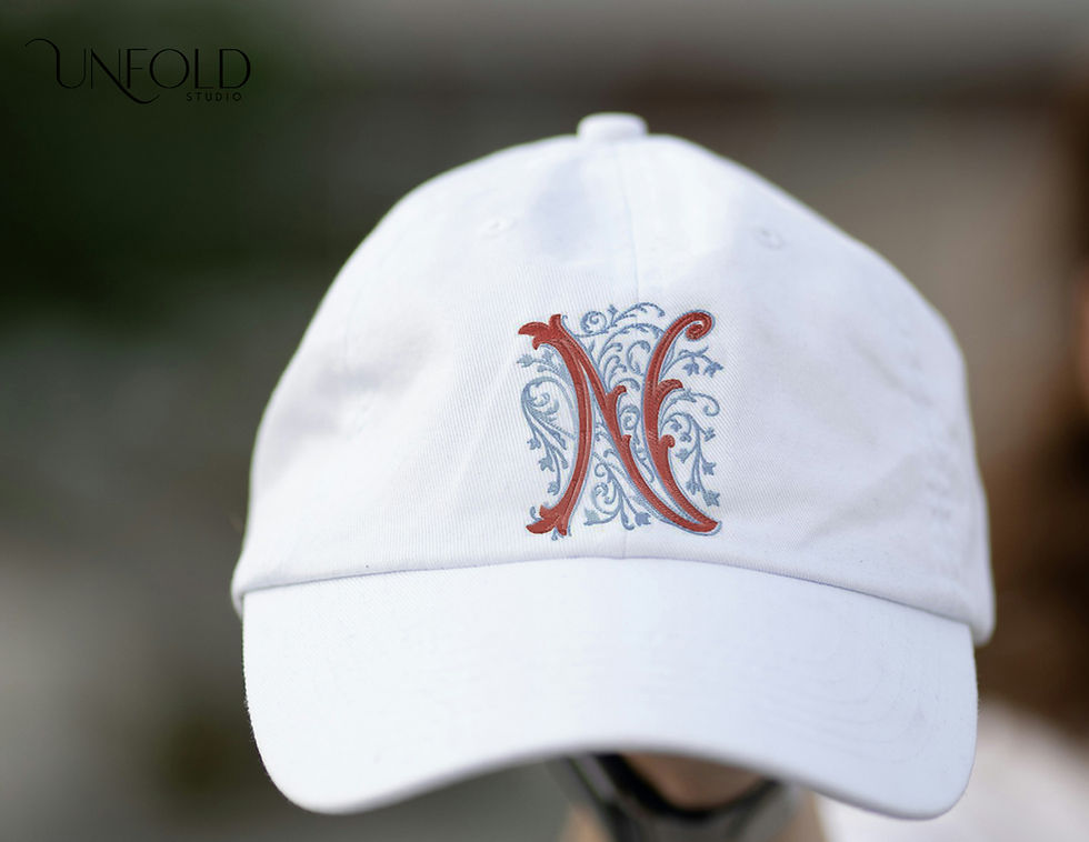 Thumbnail: Embroidered-style decorative letter 'N' with elaborate swirls and scrolls, featuring intricate, flowing designs.