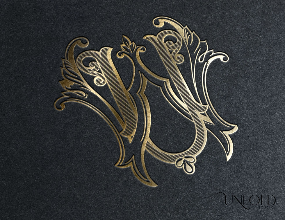 Thumbnail: WU Classic Monogram: Elegant gold lettering on dark background