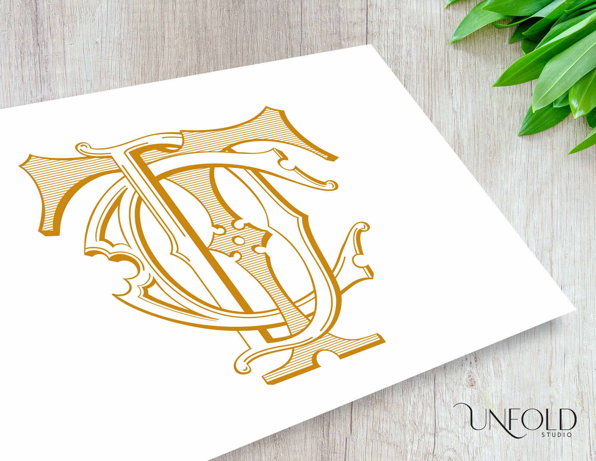 T,C,D - 3 Initial Monogram