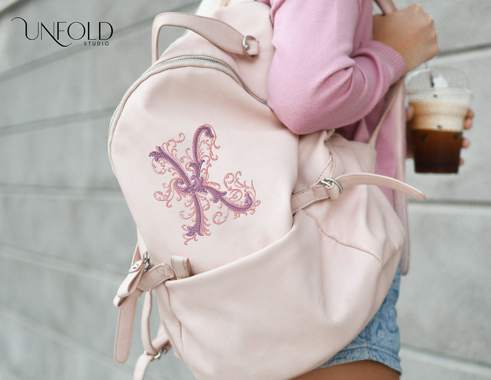 Thumbnail: Embroidered-style decorative letter K with elaborate swirls and scrolls, featuring intricate, flowing designs.