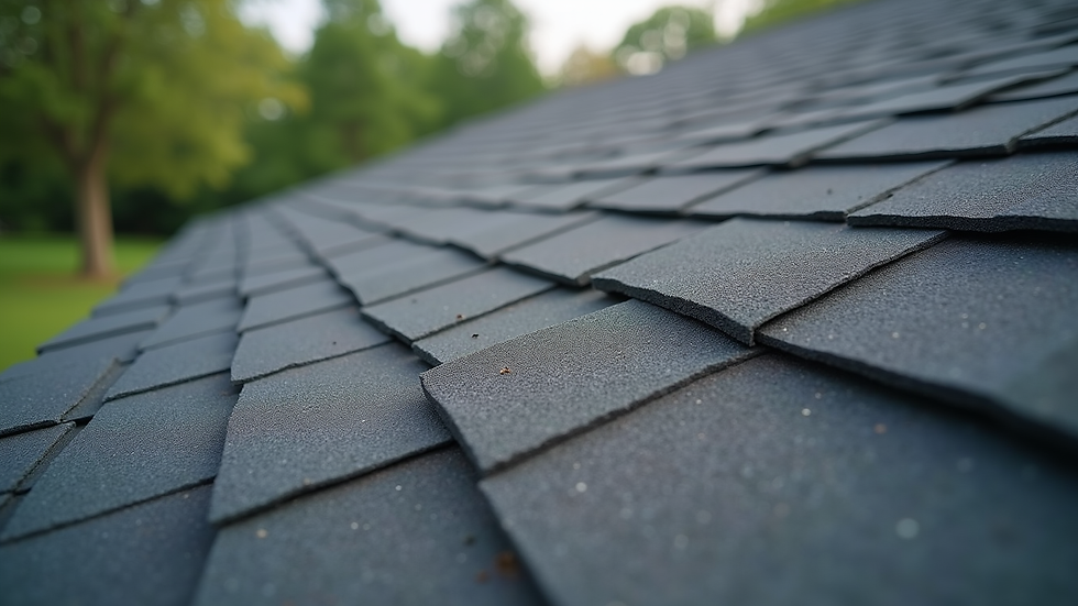 Close-up view of custom asphalt shingles on a Minnesota home roof