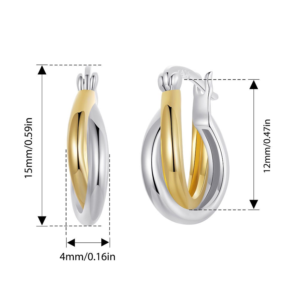 Thumbnail: Aurelia 925 Two-Tone Sterling Silver Hoops