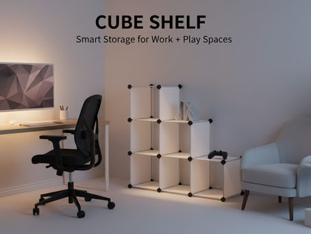 Work + Play Setup: Using a Cube Shelf for a Hybrid Home Space