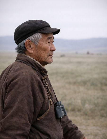 Old man in the north of mongolia