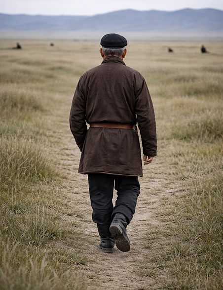 Old man in the north of mongolia