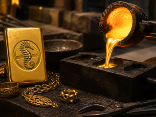 Fusion de l’or pour la fabrication de bijoux et lingot en or