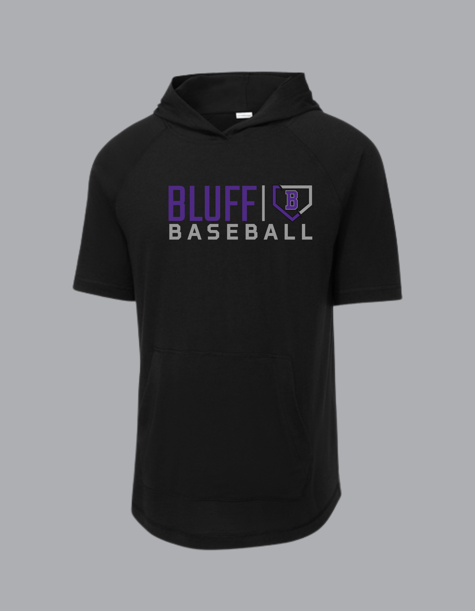 Black Short Sleeve Hoodie T-shirt