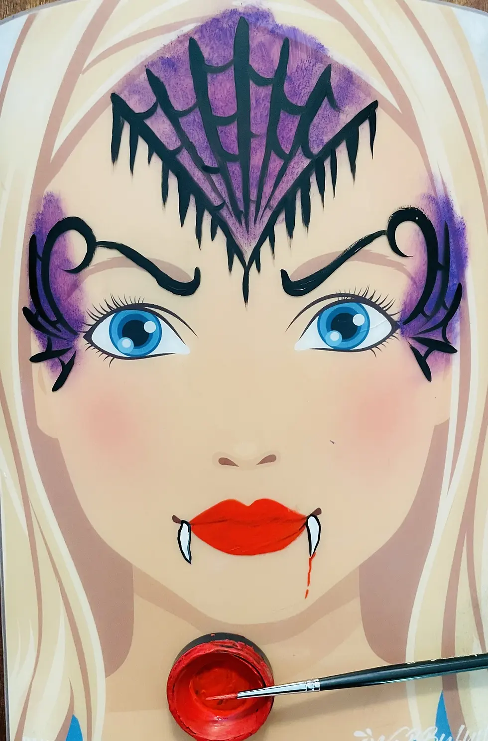 step by step vampire face painting step 8