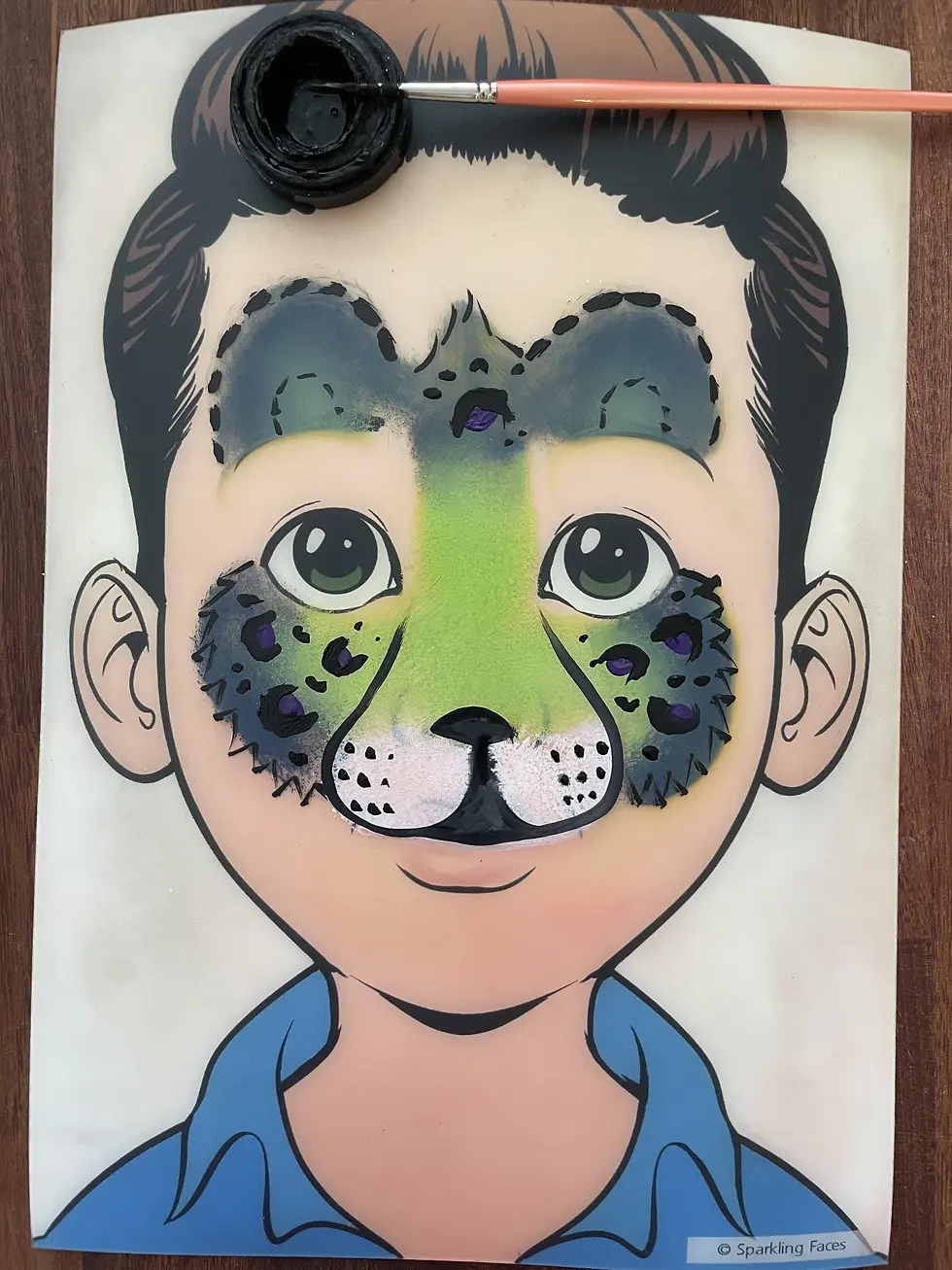 leopard face painting step 10
