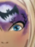 bat face painting step 10