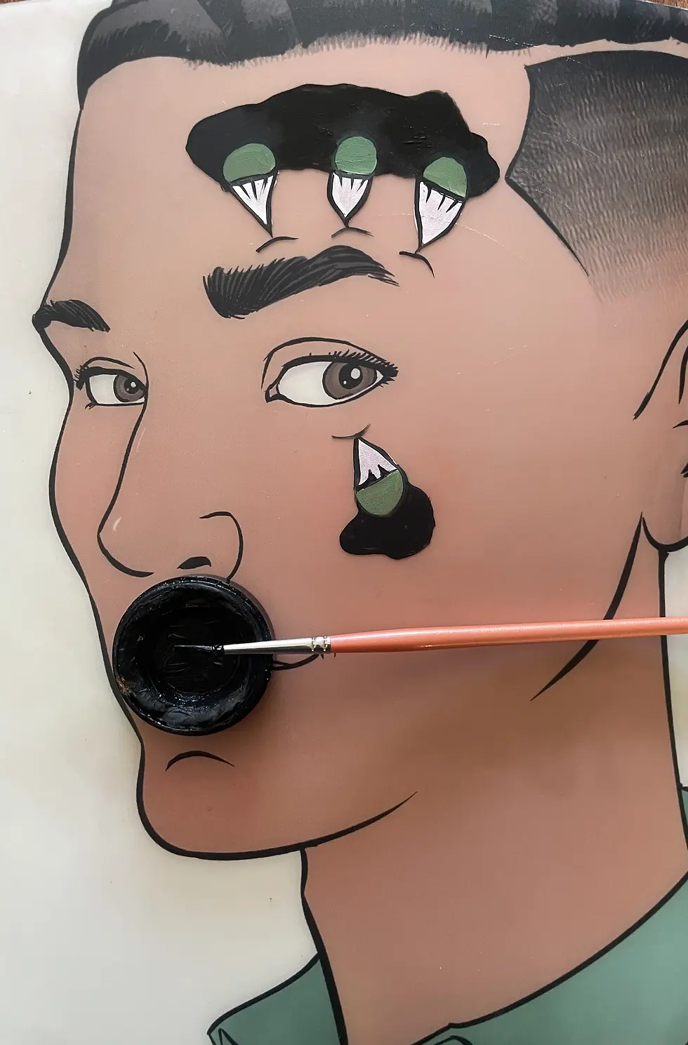 Monster face paint step 7